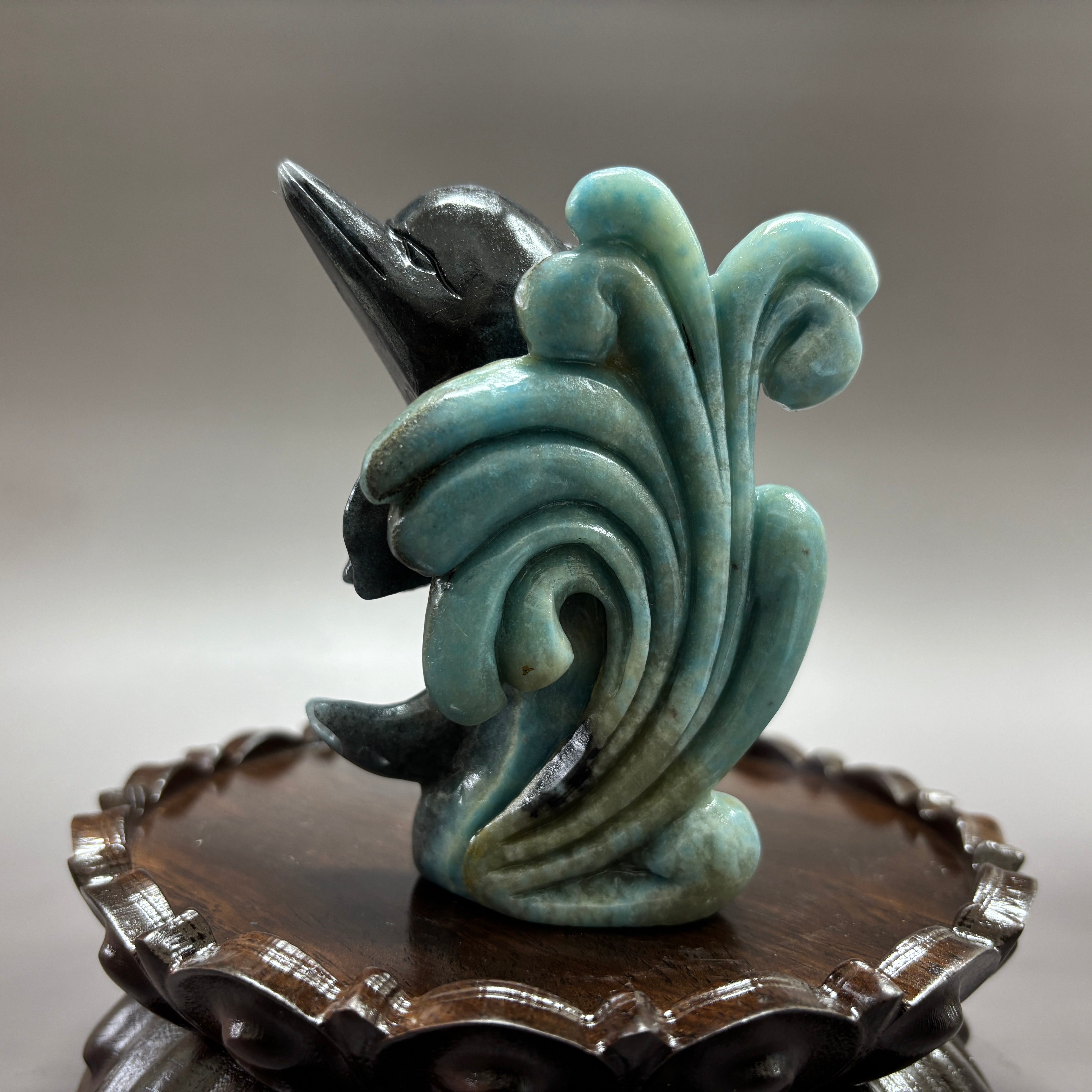 Dolphin Natural Trollite Crystal Carving Table Decor Gift Home Decor